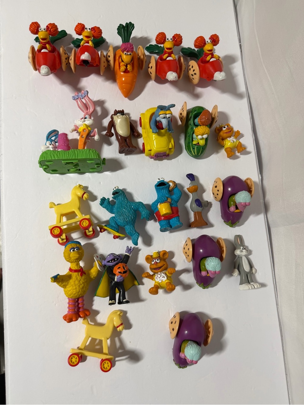 Vintage Sesame Street & Cartoon Character Toy Lot – Mixed Figures